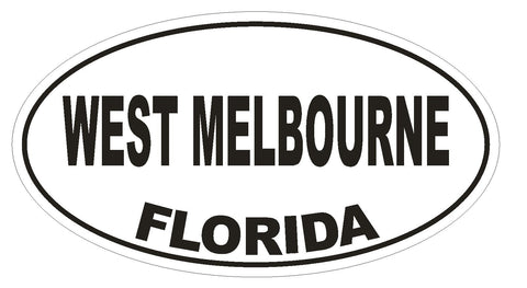 West Melbourne Florida Oval Bumper Sticker or Helmet Sticker D2665 Euro Decal - Winter Park Products