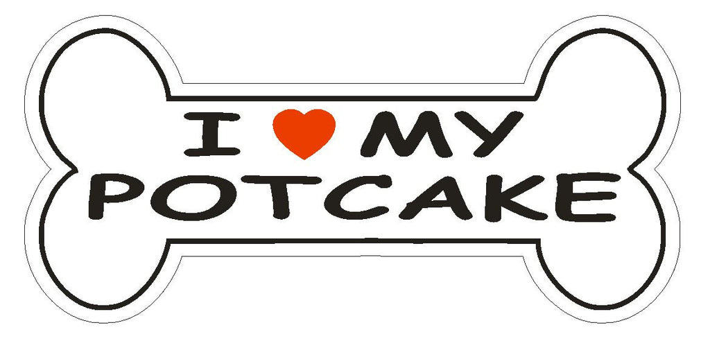Love My Potcake Bumper Sticker or Helmet Sticker D2511 Dog Bone Decal - Winter Park Products