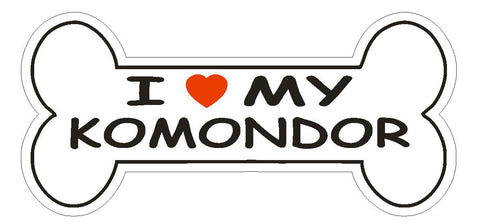Love My Komondor Bumper Sticker or Helmet Sticker D2465 Dog Bone Decal - Winter Park Products