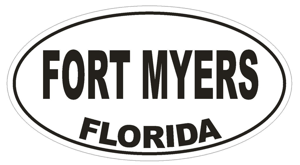 Fort Myers Florida Oval Bumper Sticker or Helmet Sticker D2629 Euro Oval Decal - Winter Park Products