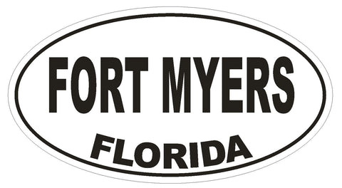 Fort Myers Florida Oval Bumper Sticker or Helmet Sticker D2629 Euro Oval Decal - Winter Park Products