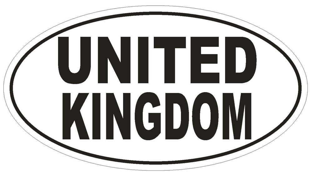 United Kingdom Oval Bumper Sticker or Helmet Sticker D2234 Euro Oval Code - Winter Park Products