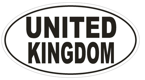 United Kingdom Oval Bumper Sticker or Helmet Sticker D2234 Euro Oval Code - Winter Park Products
