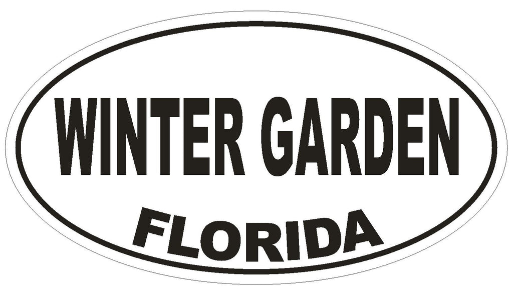 Winter Garden Florida Oval Bumper Sticker or Helmet Sticker D2640 Euro Decal - Winter Park Products
