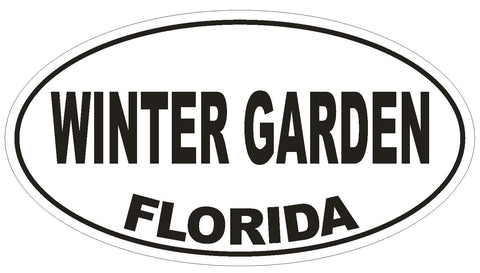 Winter Garden Florida Oval Bumper Sticker or Helmet Sticker D2640 Euro Decal - Winter Park Products
