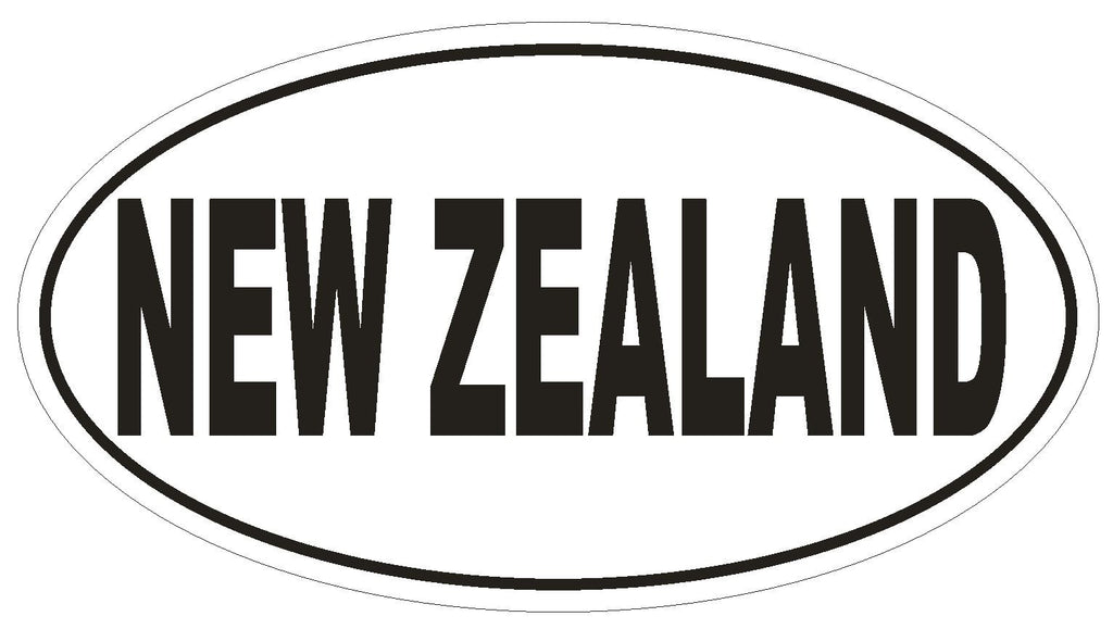 New Zealand Oval Bumper Sticker or Helmet Sticker D2308 Euro Oval Country Code - Winter Park Products