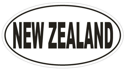 New Zealand Oval Bumper Sticker or Helmet Sticker D2308 Euro Oval Country Code - Winter Park Products