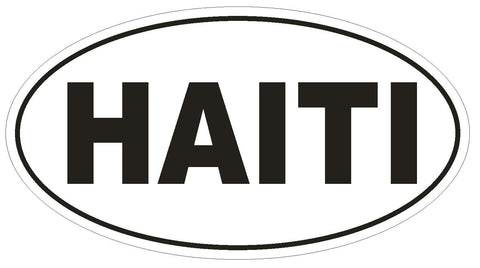 Haiti Oval Bumper Sticker or Helmet Sticker D2300 Euro Oval Country Code - Winter Park Products
