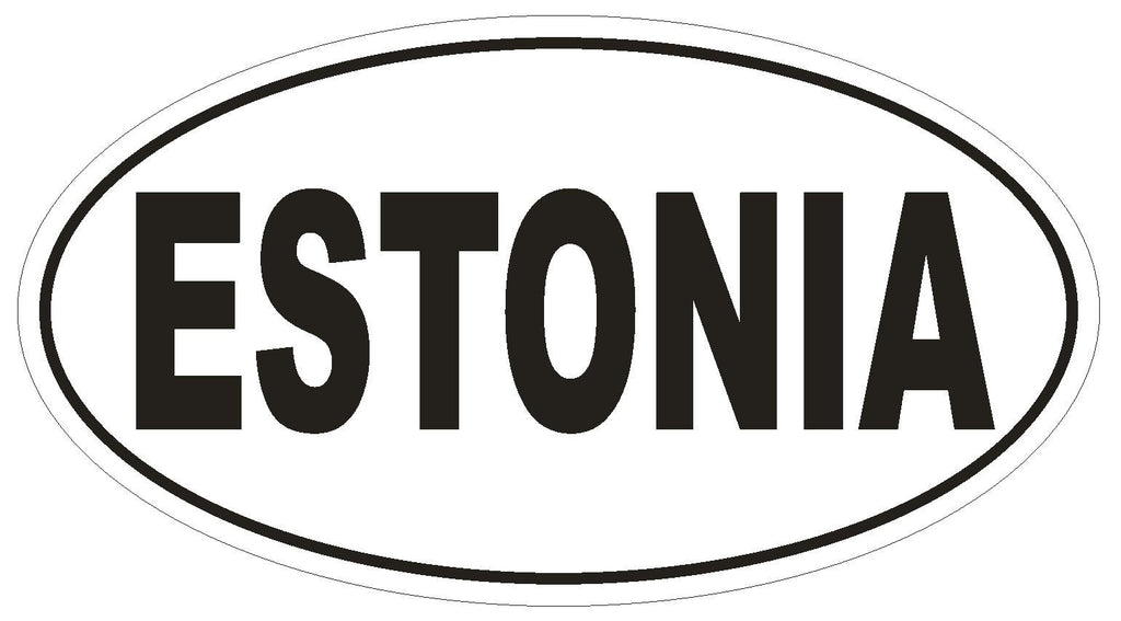 Estonia Oval Bumper Sticker or Helmet Sticker D2289 Euro Oval Country Code - Winter Park Products