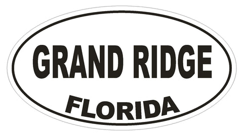 Grand Ridge Florida Oval Bumper Sticker or Helmet Sticker D2658 Euro Decal - Winter Park Products
