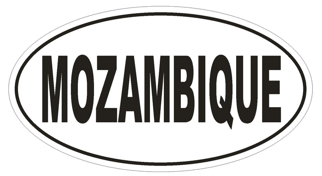 Mozambique Oval Bumper Sticker or Helmet Sticker D2304 Euro Oval Country Code - Winter Park Products