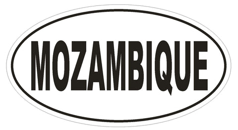 Mozambique Oval Bumper Sticker or Helmet Sticker D2304 Euro Oval Country Code - Winter Park Products