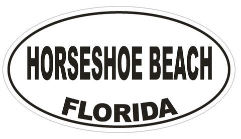 Horseshoe Beach Florida Oval Bumper Sticker or Helmet Sticker D2673 Euro Decal - Winter Park Products