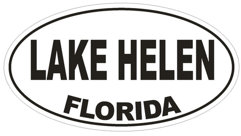 Lake Helen Florida Oval Bumper Sticker or Helmet Sticker D2594 Euro Oval Decal - Winter Park Products