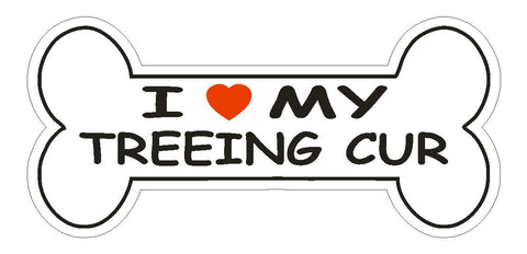 Love My Treeing Cur Bumper Sticker or Helmet Sticker D2411 Dog Bone - Winter Park Products