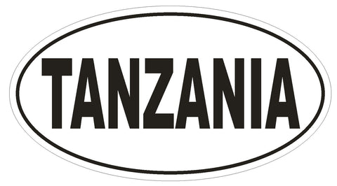Tanzania Oval Bumper Sticker or Helmet Sticker D2269 Euro Oval Country Code - Winter Park Products