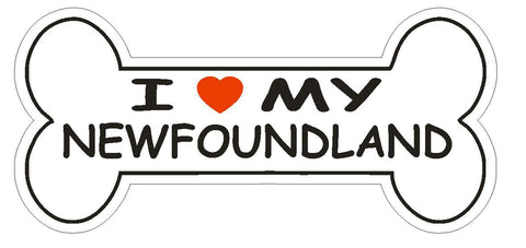 Love My Newfoundland Bumper Sticker or Helmet Sticker D2491 Dog Bone Decal - Winter Park Products