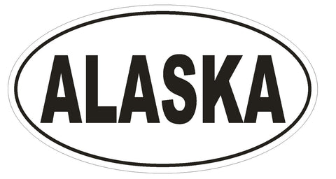 Alaska Oval Bumper Sticker or Helmet Sticker D2318 State Euro Oval - Winter Park Products