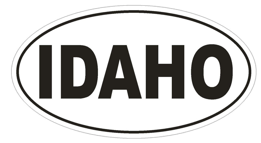 Idaho Oval Bumper Sticker or Helmet Sticker D2327 State Euro Oval - Winter Park Products