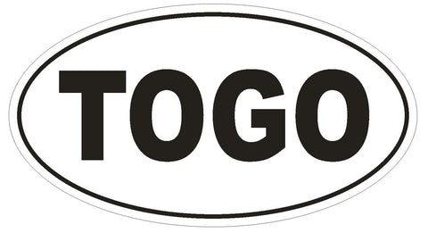 Togo Oval Bumper Sticker or Helmet Sticker D2272 Euro Oval Country Code - Winter Park Products