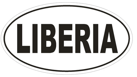 Liberia Oval Bumper Sticker or Helmet Sticker D2192 Euro Oval Country Code - Winter Park Products