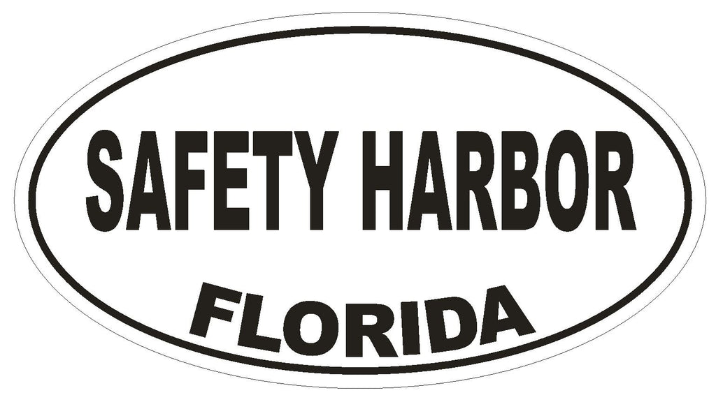 Safety Harbor Florida Oval Bumper Sticker or Helmet Sticker D2734 Euro Decal - Winter Park Products