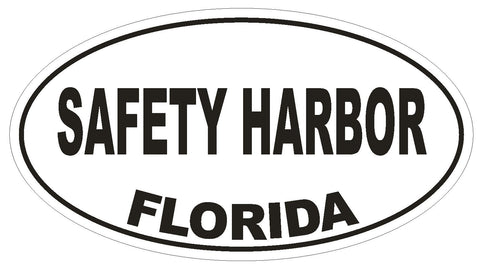 Safety Harbor Florida Oval Bumper Sticker or Helmet Sticker D2734 Euro Decal - Winter Park Products