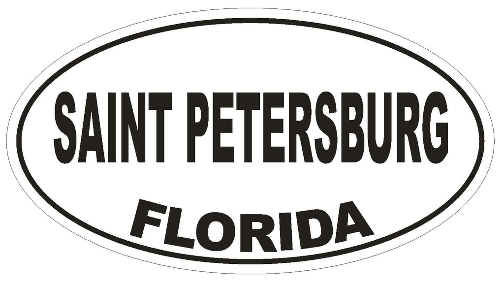 Saint Petersburg Florida Oval Bumper Sticker or Helmet Sticker D2711 Decal - Winter Park Products