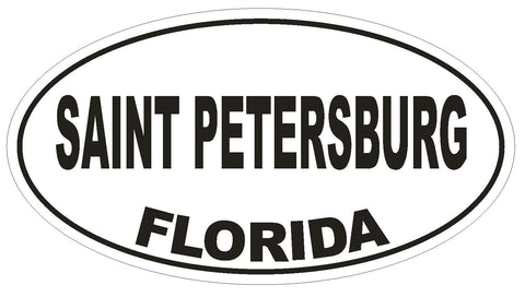Saint Petersburg Florida Oval Bumper Sticker or Helmet Sticker D2711 Decal - Winter Park Products