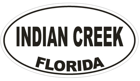 Indian Creek Florida Oval Bumper Sticker or Helmet Sticker D2675 Decal - Winter Park Products