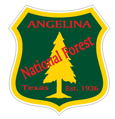 Angelina National Forest Sticker R3196 Texas