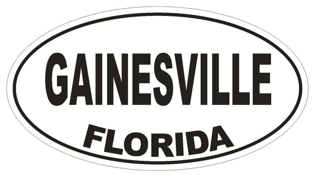 Gainesville Florida Oval Bumper Sticker or Helmet Sticker D2633 Euro Oval Decal - Winter Park Products