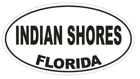 Indian Shores Florida Oval Bumper Sticker or Helmet Sticker D2676 Decal - Winter Park Products