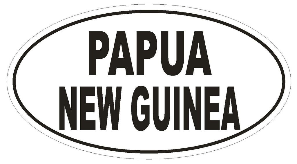 Papua New Guinea Oval Bumper Sticker or Helmet Sticker D2220 Euro Country Code - Winter Park Products