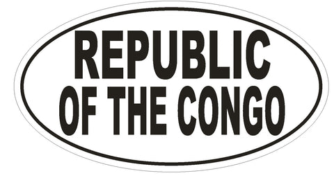 Republic of the Congo Oval Bumper Sticker or Helmet Sticker D2226 - Winter Park Products