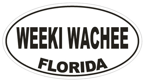 Weeki Wachee Florida Oval Bumper Sticker or Helmet Sticker D2643 Euro Decal - Winter Park Products