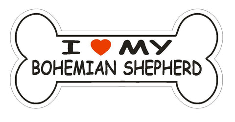 Love My Bohemian Shepherd Bumper Sticker or Helmet Sticker D2581 Dog Bone Decal - Winter Park Products