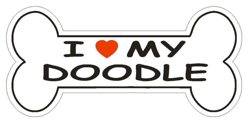 Love My Doodle Bumper Sticker or Helmet Sticker D2449 Dog Bone Pet Lover - Winter Park Products