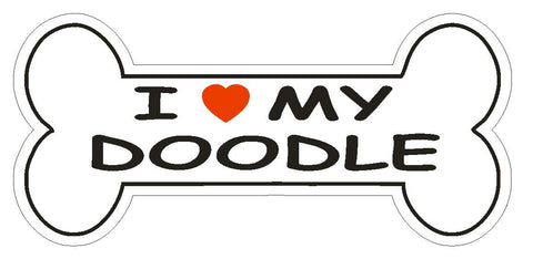 Love My Doodle Bumper Sticker or Helmet Sticker D2449 Dog Bone Pet Lover - Winter Park Products