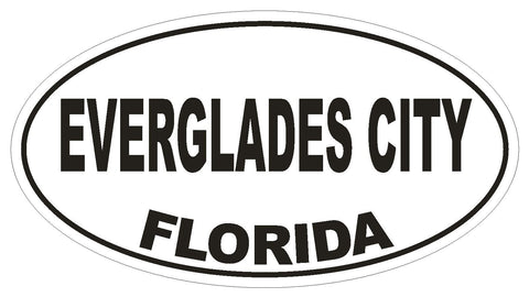 Everglades City Florida Oval Bumper Sticker or Helmet Sticker D2653 Euro Decal - Winter Park Products