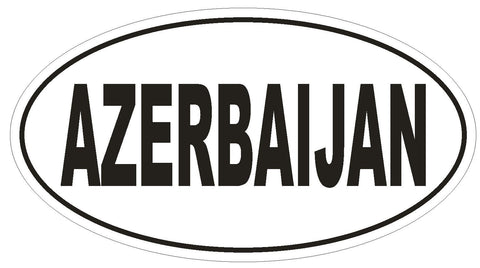 Azerbaijan Oval Bumper Sticker or Helmet Sticker D2243 Euro Oval Country Code - Winter Park Products