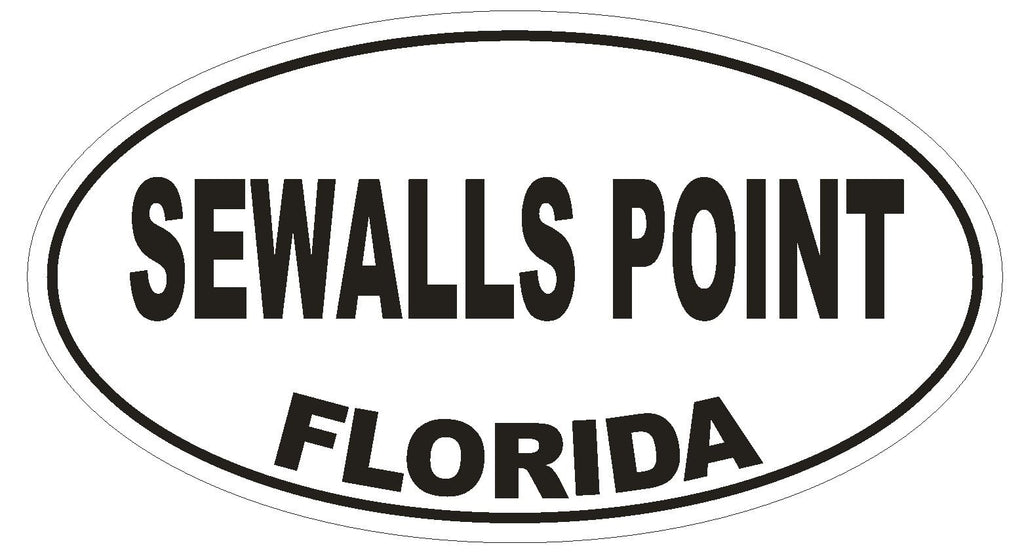 Sewalls Point Florida Oval Bumper Sticker or Helmet Sticker D2737 Euro Decal - Winter Park Products