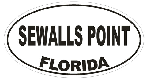 Sewalls Point Florida Oval Bumper Sticker or Helmet Sticker D2737 Euro Decal - Winter Park Products