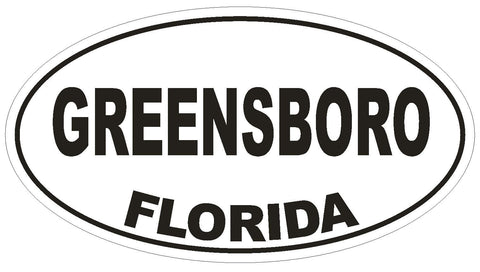 Greensboro Florida Oval Bumper Sticker or Helmet Sticker D2661 Euro Decal - Winter Park Products