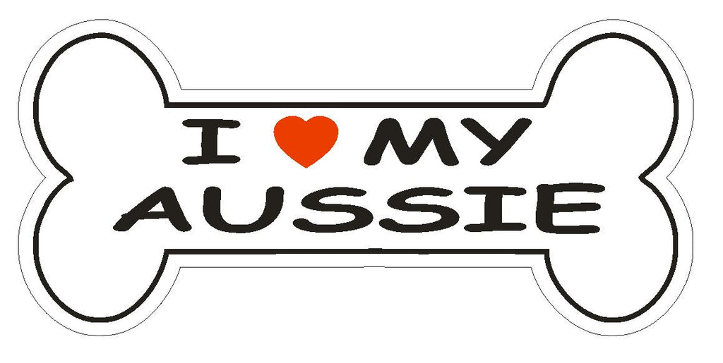 Love My Aussie Bumper Sticker or Helmet Sticker D2371 Dog Bone Pet Lover - Winter Park Products