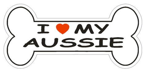 Love My Aussie Bumper Sticker or Helmet Sticker D2371 Dog Bone Pet Lover - Winter Park Products