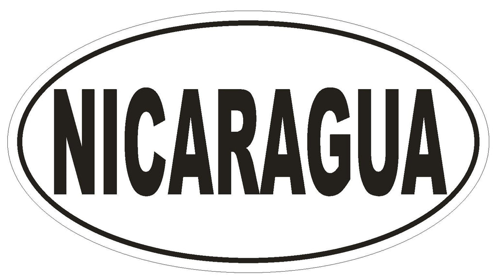 Nicaragua Oval Bumper Sticker or Helmet Sticker D2309 Euro Oval Country Code - Winter Park Products