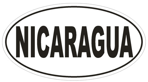 Nicaragua Oval Bumper Sticker or Helmet Sticker D2309 Euro Oval Country Code - Winter Park Products