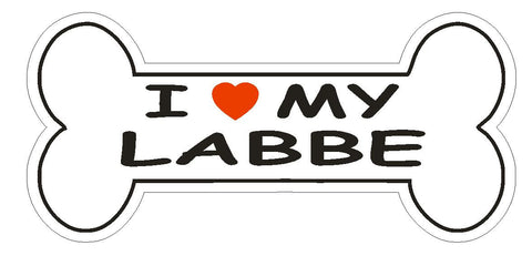 Love My Labbe Bumper Sticker or Helmet Sticker D2468 Dog Bone Decal - Winter Park Products