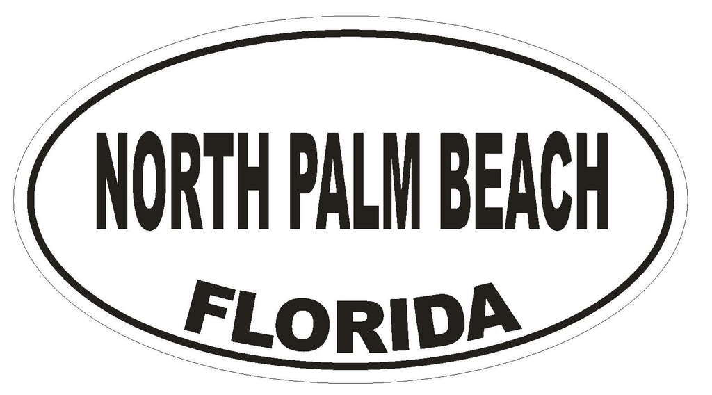 North Palm Beach Florida Oval Bumper Sticker or Helmet Sticker D2701 Decal - Winter Park Products